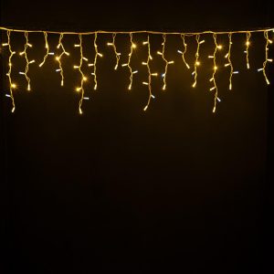 Гирлянда Бахрома 5 м Тепло-Белая с мерцанием 220В, 220 LED, Белый Каучук IP65