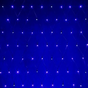 Гирлянда сетка 3×3 м, синий с мерцанием, 320 LED, чёрный каучук, IP65