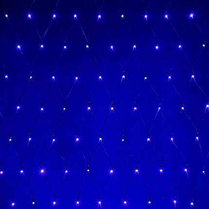 Светодиодная Сеть 3x3 м Синяя с мерцанием 220В, 320 LED, Провод Черный Каучук, IP65