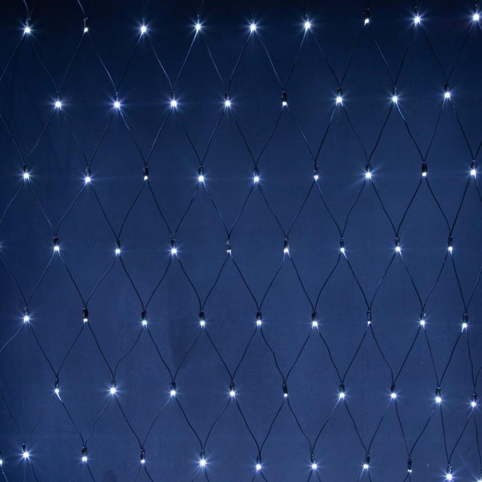 Светодиодная Сеть 3x2 м Белая с мерцанием 220В, 320 LED, Провод Черный Каучук, IP65