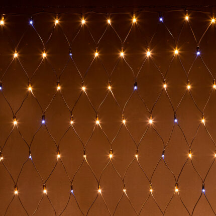 Светодиодная Сеть 3x3 м Тепло-Белая с мерцанием 220В, 320 LED, Провод Черный Каучук, IP65