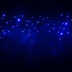 Гирлянда Бахрома 5 м Синий с мерцанием, 220 В, 150 LED, Провод чёрный каучук, IP65