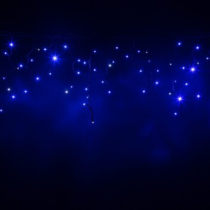 Гирлянда Бахрома 5 м Синий с мерцанием, 220 В, 150 LED, Провод чёрный каучук, IP65