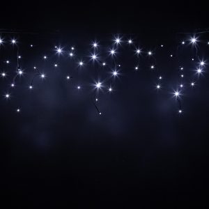 Гирлянда Бахрома 5 м Белая с мерцанием, 220 В, 150 LED, Провод чёрный каучук, IP65