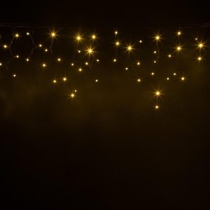 Гирлянда Бахрома 5 м Тепло-Белый 220В, 150 LED, Провод Черный Каучук, IP65, без сетевого шнура