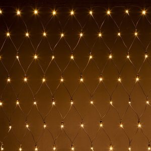 Гирлянда сетка 3×2 м, тепло-белый статика, 320 LED, чёрный каучук, IP65