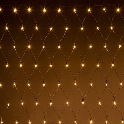 Светодиодная Сеть 3x2 м Тепло-Белая 220В, 320 LED, Провод Черный Каучук, IP65