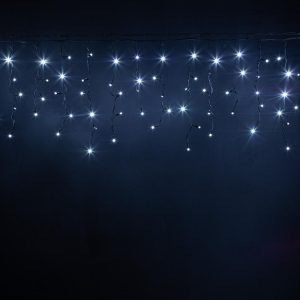Гирлянда Бахрома 5 м Белая с мерцанием 220В, 200 LED, Черный Каучук, IP65
