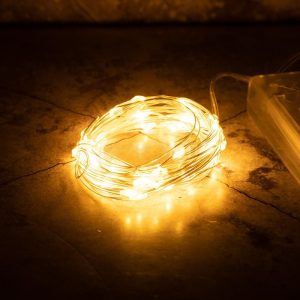 Гирлянда Нить 10 м Тепло-Белая Статика, 100 LED, Серебристый ПВХ, IP20, LEON