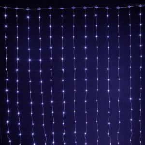 Гирлянда Занавес с каплями Росы 3×2 м, Белый Статика, 384 LED, USB с пультом, IP20