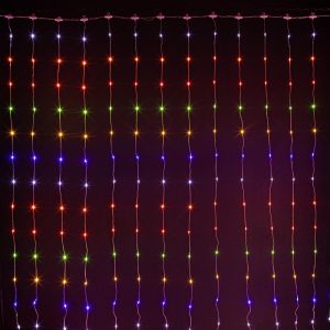 Гирлянда Занавес с каплями Росы 3×3 м, Мультиколор Статика, 576 LED, USB, IP20
