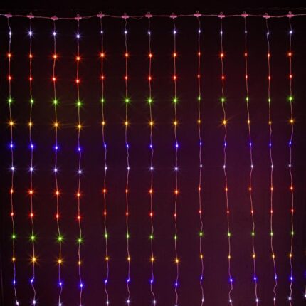 Гирлянда Занавес с каплями Росы 3×3 м, Мультиколор Статика, 576 LED, USB, IP20