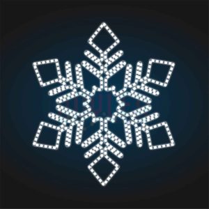 Световая снежинка из дюралайта, 1,3×1,5 м, IP65, холодный свет
