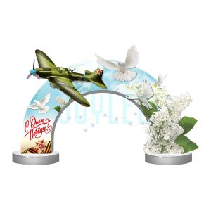 Уличная арка «Самолёт с голубями» 6,7×4 м, IP65, холодное свечение