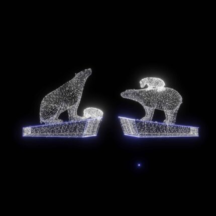 Световая композиция «Семья белых медведей» 2,2 м, IP65, холодное свечение