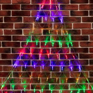 Гирлянда сетка 1,5×2×2 м, мультиколор с динамикой, 136 LED, прозрачный ПВХ, IP65