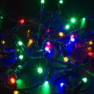 Гирлянда Нить 10 м Мультиколор Статика, 100 LED, Чёрный ПВХ, IP65, NN