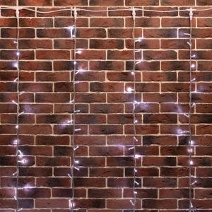 Гирлянда-занавес 2×6 м, Белый с эффектом водопада, 360 LED, прозрачный ПВХ, IP65, 24В