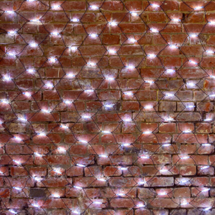 Гирлянда Cветодиодная Cеть 2x3 м Белая с постоянным свечением, 230В, 432 LED, Провод Черный Каучук, IP67