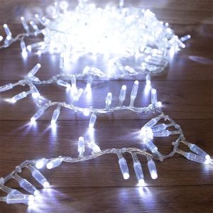 Гирлянда Кластер 10 м Белая Статика, 230 В, 400 LED, Прозрачный ПВХ, IP65