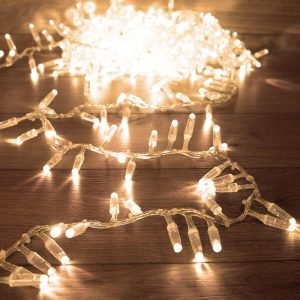 Гирлянда Кластер 10 м Тепло-Белая Статика, 230 В, 400 LED, Прозрачный ПВХ, IP65