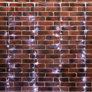 Гирлянда занавес 2×3 м, Белый с Эффектом Водопада, 240 LED, прозрачный ПВХ, IP65