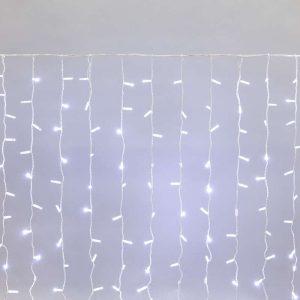 Гирлянда занавес 2×1,5 м Белый Статика, 300 LED, белый ПВХ, IP65