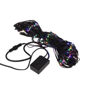 Гирлянда сетка 1×1,5 м, мультиколор с динамикой, 160 LED, чёрный ПВХ, IP65