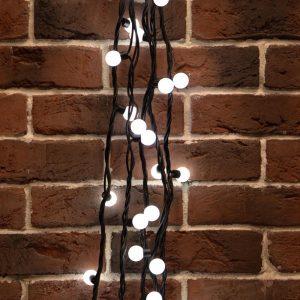 Гирлянда Мультишарики 10 м Белая с быстрой сменой цвета, 230 В, 80 LED, Чёрный Каучук, IP67, NN