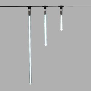 Гирлянда Тающие Сосульки, E27, 30 см, белый свет, 230В, 48 LED, двусторонняя, провод белый ПВХ, IP65