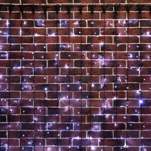 Гирлянда-занавес 2×6 м, Белый Статика, 230 В, 768 LED, чёрный ПВХ, IP65