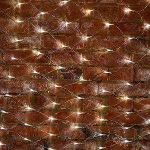 Гирлянда сетка 2×1,5 м, белая с динамикой, 288 LED, прозрачный ПВХ, IP65