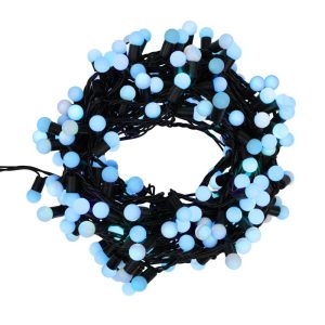 Гирлянда Мультишарики 20 м Синяя Статика, 200 LED, Чёрный ПВХ, IP65, NN