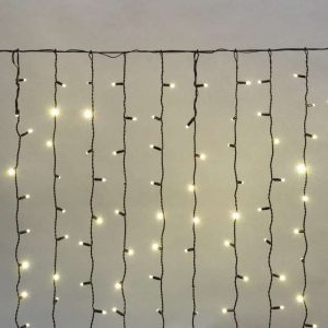 Гирлянда занавес 2×1,5 м Тепло-Белый Статика, 360 LED, чёрный ПВХ, IP65