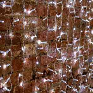 Гирлянда занавес 2×1,5 м Белый Статика, 300 LED, IP65, прозрачный ПВХ