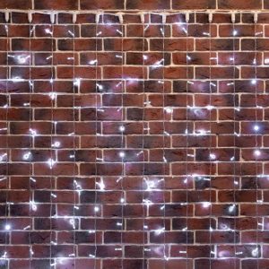 Гирлянда Занавес 2×6 м, Белый Статика, 230 В, 768 LED, прозрачный ПВХ-провод, IP65