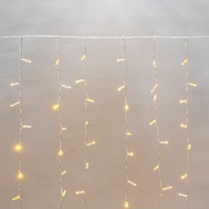 Гирлянда занавес 2x3 м, Жёлтый Статика, 230В, 448 LED, IP65, прозрачный провод, PROFESSIONAL
