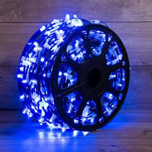 Светодиодная гирлянда Клип-Лайт 100 м, синяя статика, 12В, 665 LED, провод темно-зелёный ПВХ, IP65