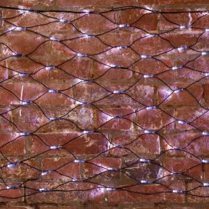 Гирлянда сетка 2×0,7 м, белый с динамикой, 176 LED, чёрный ПВХ, IP65