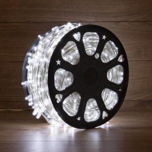 Светодиодная гирлянда Клип-Лайт 100 м, белая статика, 12В, 665 LED, провод прозрачный ПВХ, IP65