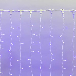 Гирлянда занавес 2×1,5 м Синий Статика, 360 LED, белый ПВХ, IP65