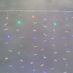 Гирлянда занавес 2x3 м, Мультиколор Статика, 230В, 448 LED, IP65, прозрачный провод, PROFESSIONAL
