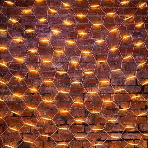 Гирлянда сетка 2×3 м, тепло-белая статика, 432 LED, белый каучук, IP67