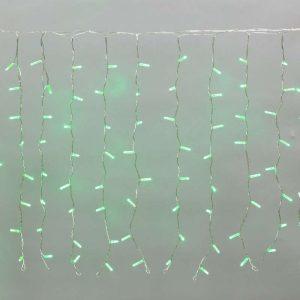 Гирлянда Занавес 2×0,8 м Зелёный Статика, 160 LED, IP65, прозрачный провод