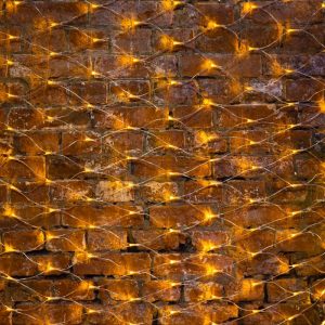 Гирлянда сетка 2×1,5 м, жёлтая с динамикой, 288 LED, прозрачный ПВХ, IP65