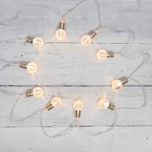 Гирлянда «Лампочки» 1,5 м, тепло-белый свет, 10 LED, провод прозрачный ПВХ, IP20