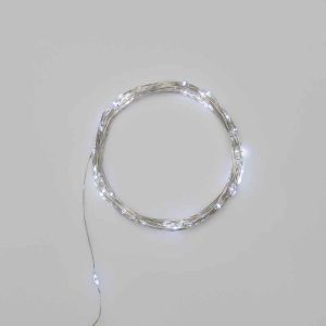 Гирлянда Роса 10 м Белая Статика, 100 LED, Серебристый провод, IP20, HOME