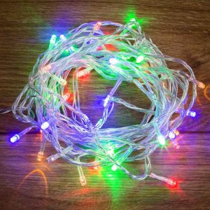 Гирлянда Нить 20 м Мультиколор с Динамикой, 230 В, 160 LED, Провод Прозрачный ПВХ, IP20