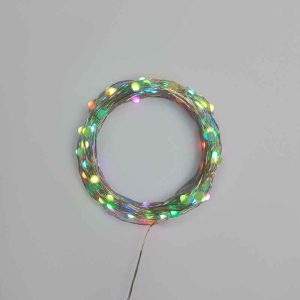 Гирлянда Роса 10 м RGB с Динамикой, 100 LED, Серебряный металл, IP44, NN