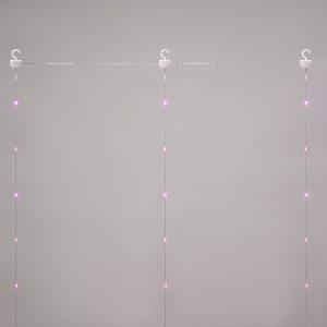 Гирлянда Занавес из росы 3х3 м Розовый с Динамикой, 5В, 300 LED, Провод Прозрачный ПВХ, IP20